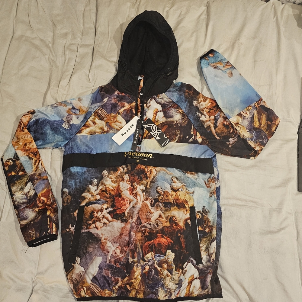 Reason Men's Baroque Pullover Windbreaker Jacket - Small